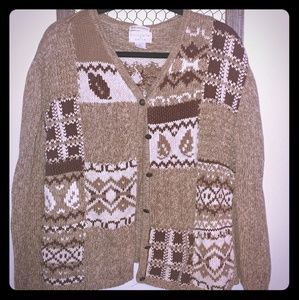 Christopher & Banks brown, 6 button cardigan.
